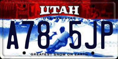 UT license plate A785JP