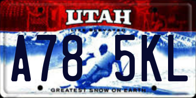 UT license plate A785KL