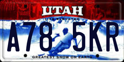 UT license plate A785KR