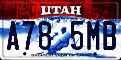UT license plate A785MB