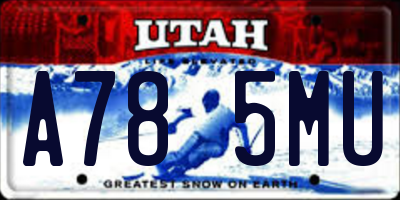 UT license plate A785MU