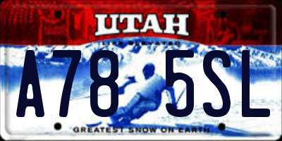 UT license plate A785SL
