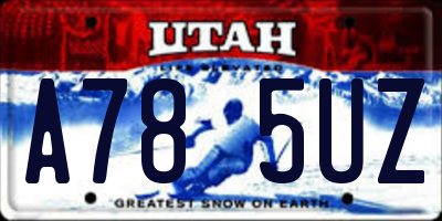 UT license plate A785UZ