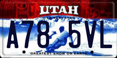 UT license plate A785VL