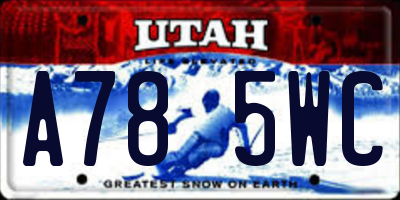 UT license plate A785WC