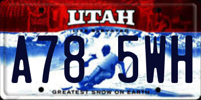 UT license plate A785WH