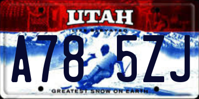 UT license plate A785ZJ