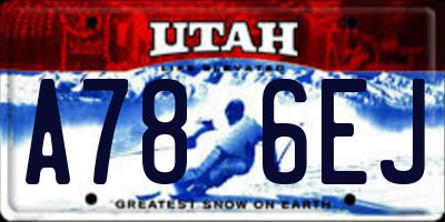 UT license plate A786EJ