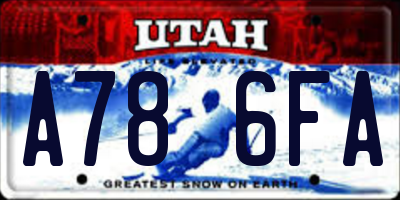 UT license plate A786FA