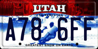 UT license plate A786FF