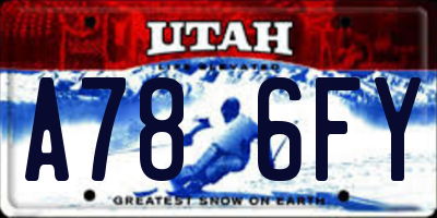 UT license plate A786FY