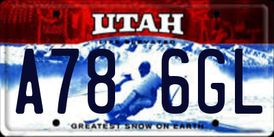 UT license plate A786GL