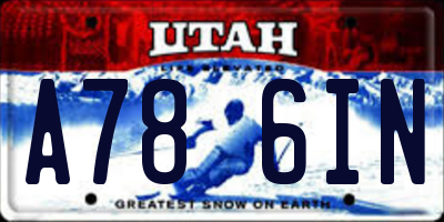UT license plate A786IN