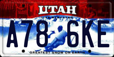 UT license plate A786KE