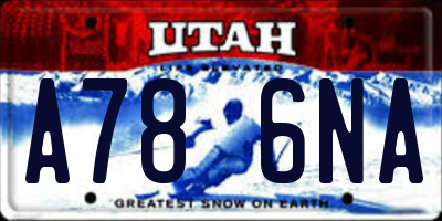 UT license plate A786NA