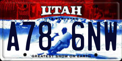 UT license plate A786NW