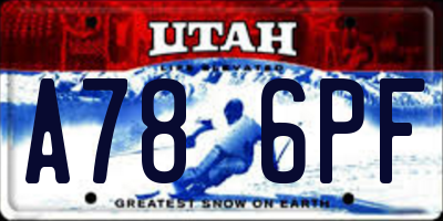 UT license plate A786PF