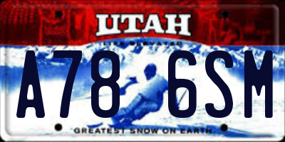 UT license plate A786SM
