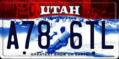 UT license plate A786TL