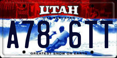 UT license plate A786TT