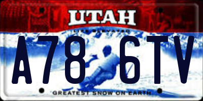 UT license plate A786TV