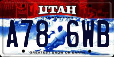 UT license plate A786WB