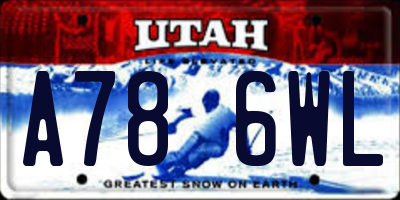 UT license plate A786WL