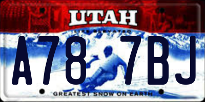 UT license plate A787BJ