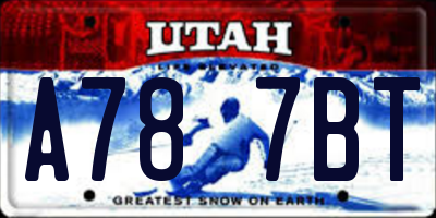 UT license plate A787BT