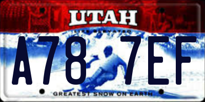 UT license plate A787EF