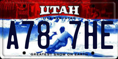 UT license plate A787HE