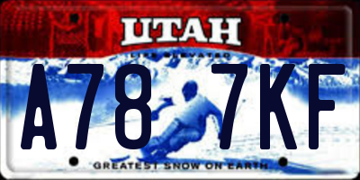 UT license plate A787KF