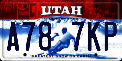 UT license plate A787KP