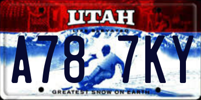 UT license plate A787KY