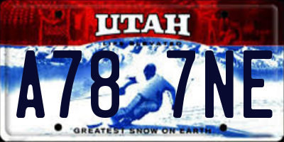 UT license plate A787NE