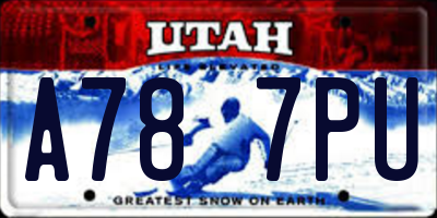 UT license plate A787PU