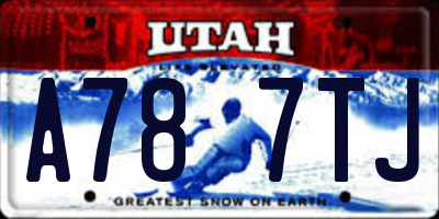 UT license plate A787TJ