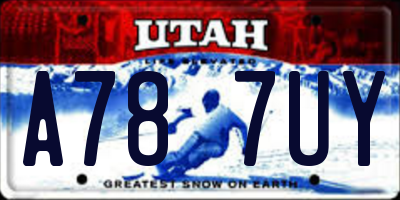 UT license plate A787UY