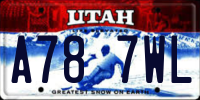 UT license plate A787WL