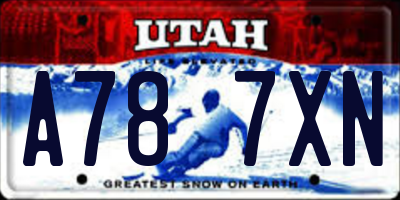 UT license plate A787XN