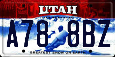UT license plate A788BZ