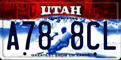 UT license plate A788CL