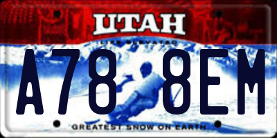 UT license plate A788EM