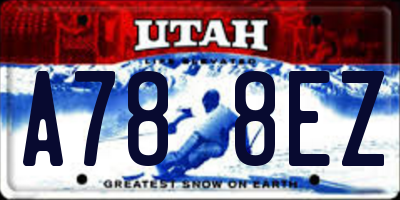 UT license plate A788EZ