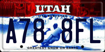 UT license plate A788FL
