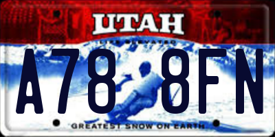 UT license plate A788FN