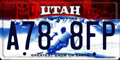 UT license plate A788FP