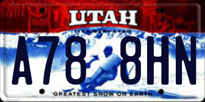 UT license plate A788HN