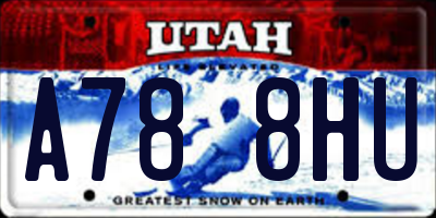 UT license plate A788HU