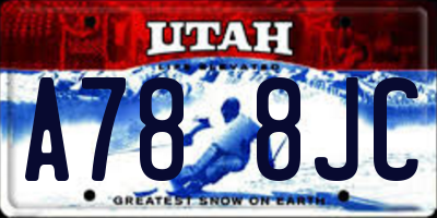 UT license plate A788JC